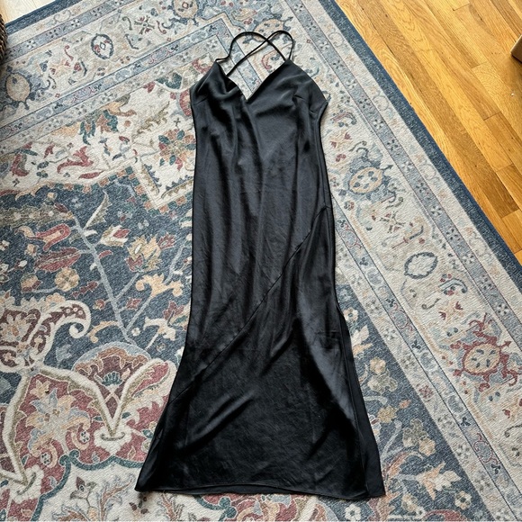 Aritzia Dresses Aritzia Black Satin Slip Dress Poshmark